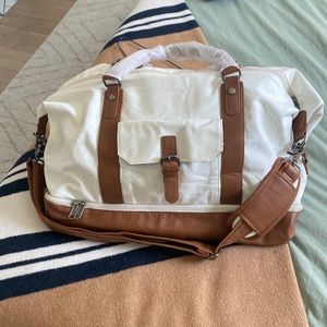 Canvas Weekender Duffel Overnight Bag Travel Tote Carry On Shoe Compartment